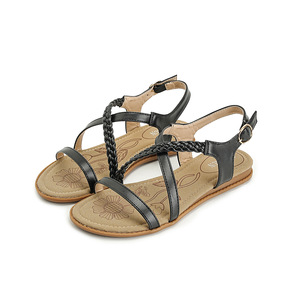 Flat Sandals Women Summer Open Toe Floral Pattern PU Upper Breathable Rubber Outsole Fashion Trend Buckle Closure wholesale - Product Image 4