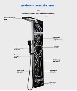 ชุดฝักบัวอาบน้ำแบบเทอร์โมสตัทติดผนัง พร้อมหน้าจอ <span class=keywords><strong>LED</strong></span> แสดงอุณหภูมิแบบดิจิตอล แผงฝักบัวสแตนเลส - Product Image 4