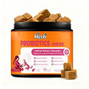 Golosinas Masticables para el Cuidado de Mascotas, 60 Unidades, Marca Blanca, Salud Digestiva Intestinal, Suplementos Nutricionales Prebióticos y Probióticos para Perros - Product Image 1