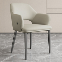 Fauteuil simple moderne et durable, directement de l'usine, nouvelle arrivée 2025, avec dossier, en cuir anti-griffures pour chat et pieds en acier inoxydable