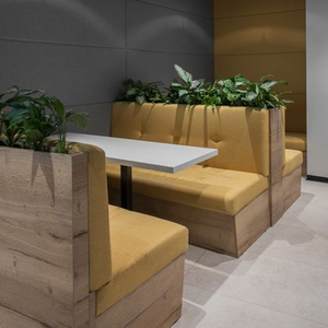 Muebles de cafetería, sofá de restaurante de diseño moderno con ranura para flores, asiento de cabina de cafetería de té de leche minimalista - Product Image 6