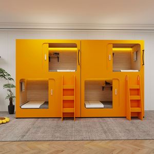 Lit double moderne en bois massif insonorisé, type capsule, pour hôtel, école, chambre à coucher, lits superposés, <span class=keywords><strong>Sleepbox</strong></span> intelligent - Product Image 3