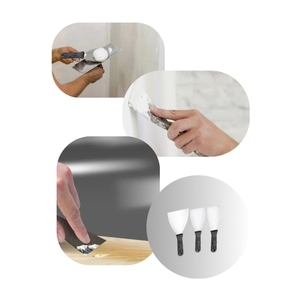 ชุดเกรียงฉาบปูน 3 ขนาด 4 6 10 ซม. ด้ามจับตามหลักสรีรศาสตร์พร้อมรูสำหรับงานฉาบปูน - Product Image 6