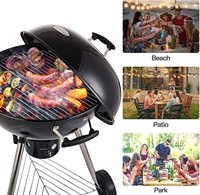 Ventes Flash : Barbecue Vertical à Charbon Noir, Hauteur Réglable, en Fer, Type Donut Flottant, pour Extérieur, Vente Directe Usine