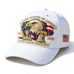 Gorra de Béisbol <span class=keywords><strong>Retro</strong></span> Ajustable con Bordado del Águila Calva, Estilo Patriótico Americano, para el 250 Aniversario de EE. UU. - Product Image 1