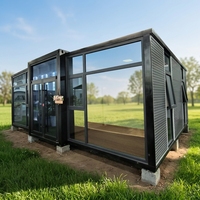 Conteneur mobile de luxe extensible 20, 30, 40 pieds en acier, bureau mobile, maison préfabriquée compacte 2 chambres, villa, hôtel, panneau sandwich