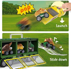Ruota libera Dinosaur Transport Car Play Set Truck Pretend gioca Dinosaur Carrier Truck Vehicle with Laucher - Product Image 3