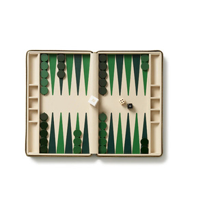 Croc Embossed PU Leather Case Custom <strong>Travel</strong> <strong>Backgammon</strong> Board Game <strong>Set</strong> with Zipper - Product Image 5