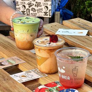 Vasos de Plástico Personalizados con Logotipo para Mascotas, Vasos Desechables de 16 oz para Café Helado, Té de Burbujas, Té Boba, Té Frío de Limón, con Tapas - Product Image 3