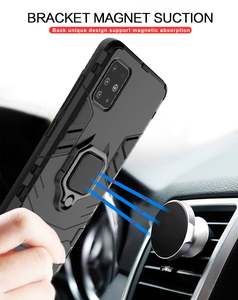 Pour Samsung Galaxy A51 A52 5G, étui de téléphone magnétique pour voiture avec béquille et anneau, anti-chute, TPU + PC, protection contre les chocs, coque intégrale - Product Image 5