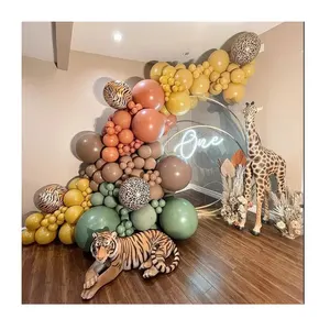 Festa de aniversário e casamento, decoração de chuveiro de bebê, guirlanda de balões, guirlanda com tema animal, balão estampado de leopardo