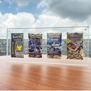 SHP Meilleures Ventes Acrylique Pokemon <span class=keywords><strong>Booster</strong></span> Packs Cas 4 Slot Pokemon Cartes Pack Haute Qualité Vitrine - Product Image 1