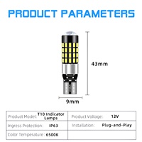 Bombilla LED T10 Multicolor (Blanco, Amarillo, Rojo) Plug and Play para Auto, Luz de Lectura, Matrícula, Marcador Lateral e Interior