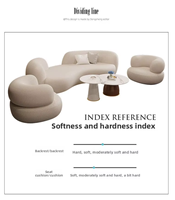 Ensemble de salon moderne et minimaliste : Canapé sectionnel, canapé incurvé, table basse – Idéal pour salon de beauté, centre commercial ou boutique de vêtements