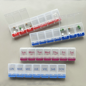 Boîte à pilules promotionnelle personnalisée avec logo, une semaine, rangée unique, 7 compartiments, cadeau promotionnel pour les soins de santé - Product Image 1