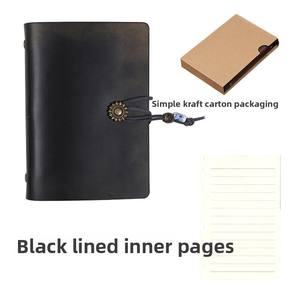A7 Retro Hand Ledger 6-Hole Small Loose-Leaf Notebook <span class=keywords><strong>Segunda</strong></span> capa Cuero Térmico Ready-Made Logo Impreso Escritura Regalo - Product Image 6