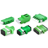 Coupleur optique monomode SC APC duplex monobloc avec bride vert