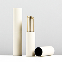 Tube de rouge à lèvres de luxe OEM 3,5 g en aluminium avec revêtement doux au toucher, conteneur magnétique pour baume à lèvres, emballage cosmétique pour maquillage