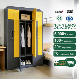 Armarios de Ropa en Forma de Z, Armario de Acero con 2 Puertas y Múltiples Compartimentos, Guardarropa para Dormitorios, Escuelas y Uso del Personal - Product Image 1