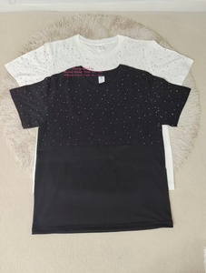 T-shirt da uomo in cotone 2025, moda estiva, a maniche corte, con stelle e strass, di tendenza, di nicchia, a mezza manica - Product Image 4