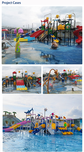 Ensemble de toboggans combinés pour piscine, équipement de <span class=keywords><strong>parc</strong></span> <span class=keywords><strong>aquatique</strong></span> pour <span class=keywords><strong>hôtel</strong></span>, <span class=keywords><strong>avec</strong></span> toboggan arc-en-ciel à déversement supérieur - Product Image 4