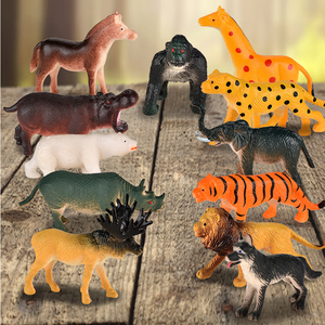 Ressources d'apprentissage PVC Simulation solide modèle en plastique Lion girafe animaux sauvages jouets Zoo petite ferme animaux modèle Figurines jouets - Product Image 3