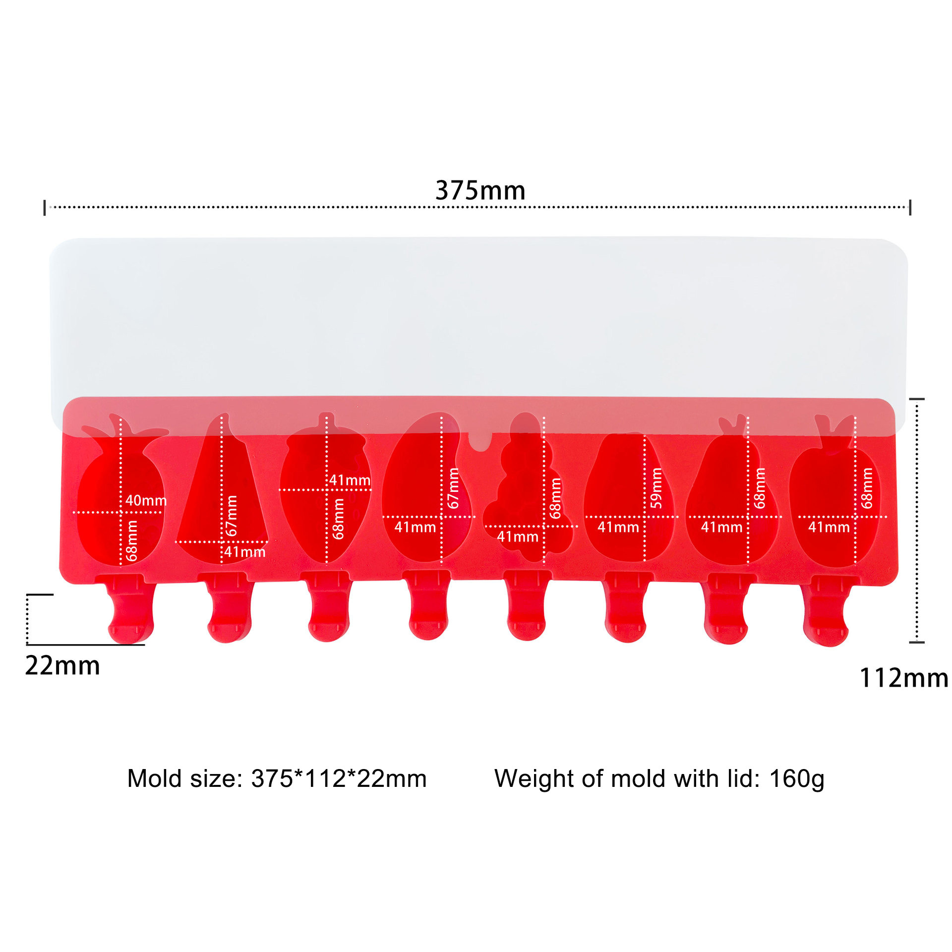 8 Cavity fruits J-359 - Red