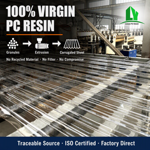 Tôle ondulée transparente 2 mm Big Wave 130/30 pour toiture d'usine, ventilation, isolation thermique, <span class=keywords><strong>polycarbonate</strong></span> - Product Image 1