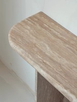 Meubles d'entrée modernes et minimalistes de luxe, table d'entrée en marbre blanc Travertin, table console en marbre naturel