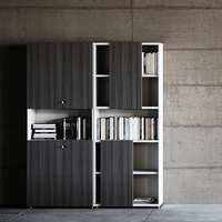 Bureau de direction extensible en forme de L LYSUN, directement de l'usine, éco-responsable, durable, en MFC, chêne gris ombré, avec armoire latérale