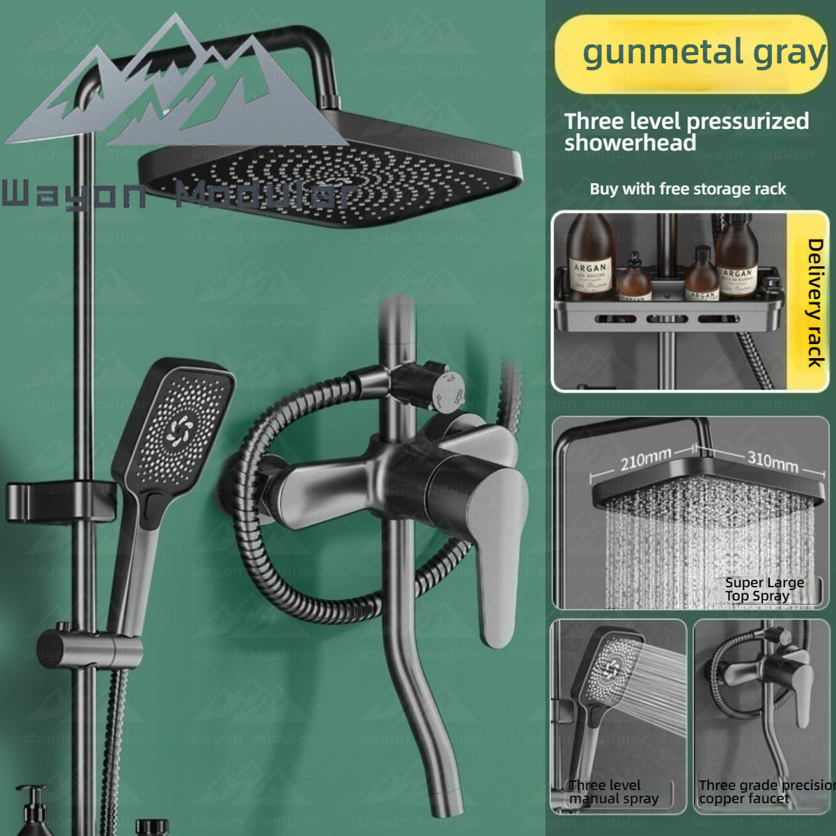 Modèle régulier - Gris pistolet - Trois vitesses