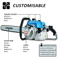 Vente directe d'usine, tronçonneuse industrielle 105cc, 4800W, tronçonneuse professionnelle avec guide-chaîne et chaîne de tronçonneuse