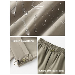 Pantalones de mujer de cintura alta, estilo parachute americano, con efecto arrugado, de pierna ancha, cortavientos, para senderismo y uso casual al aire libre, nueva colección Primavera Otoño 2025 - Product Image 4