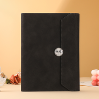 Coffret cadeau professionnel haut de gamme personnalisé A5 Carnet de notes à feuilles mobiles avec couverture en cuir Livre à trois volets avec logo imprimable pour réunions de bureau
