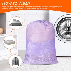 Large Mesh <b>Laundry</b> Bag 24 X 36 Inch Mesh Wash Bag with Drawstring Closure Bag for Washing Machine - Product Image 5