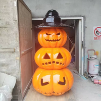 Sculpture de citrouille en résine de fibre de verre artisanale de qualité supérieure, personnalisée en usine, pour la décoration d'Halloween à la maison