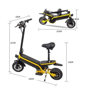 Trottinette électrique tout-terrain pliable rapide 10 pouces 350W 12km/h 45km d'autonomie 150kg de charge 48v 18AH Trottinette électrique de haute qualité - Product Image 4