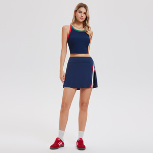 Ensemble de tenue de tennis pour femme 2026 : débardeur court rembourré et jupe taille haute anti-transparence, tailles S à 3XL, idéal pour le pickleball et le golf - Product Image 1