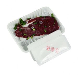 Tampon absorbant en polymère super absorbant pour plateau, tampon absorbant de sang en gros pour emballage de viande, 6000 pièces/carton, 140*70MM, 60ml/pièce, Blanc, Noir - Product Image 1