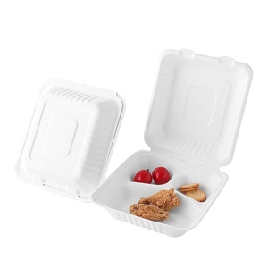 방수 친환경 일회용 퇴비화 가능 사탕수수 용기 생분해성 테이크아웃 용기 - Product Image 1