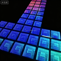 Dalles de sol LED professionnelles à effet miroir infini Abyss, magnétiques et portables, pour la décoration de discothèques et de lieux de divertissement
