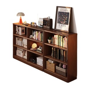 <b>Solid</b> <b>Wood</b> Bookshelf Low Floor Shelf Rubber <b>Wood</b> Adjustable Partition Scandinavian Style Kids Storage Cabinet - Product Image 2