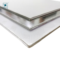 Panneau de gypse stratifié par PVC de qualité supérieure de 595*595mm panneaux cannelés de plafond en bois de plafond perforé ignifuge