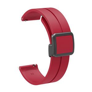 Coolyep vente en gros 20mm 22mm pliant carré boucle magnétique bracelet de montre en Silicone souple Compatible pour Samsung/<span class=keywords><strong>Huawei</strong></span>/Amazfit - Product Image 3