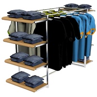 Présentoir de Magasin Personnalisé pour Vêtements Homme, Femme, Bébé : Cintres, Présentoirs en Métal et Bois pour Jeans, Robes, Chemises et Autres Vêtements
