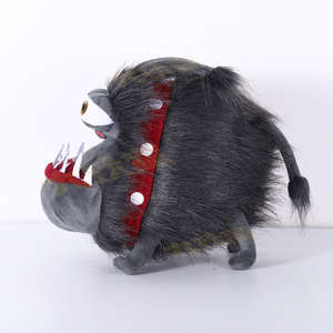 Mainan kartun lucu gigi bulu panjang hitam mainan mewah jelek anjing merah muda hitam boneka <span class=keywords><strong>Halloween</strong></span> menakutkan mainan binatang mewah - Product Image 5