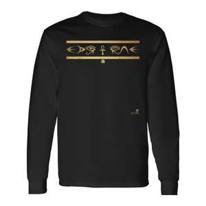 T-shirt à manches longues EDO ONE Gold, design égyptien, noir - Product Image 1