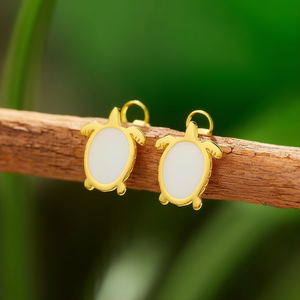 ต่างหูแบบติดหู รูปเต่า สแตนเลส 316L ชุบทอง PVD เครื่องประดับแฟชั่น - Product Image 3