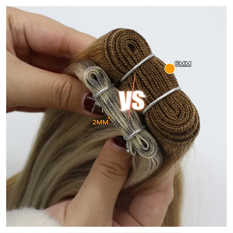 Qianshunfa — Extensions de cheveux naturels russes, accessoire de coiffure à simple trame, prix d'usine, nouveau produit 2022