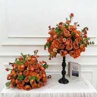 Décoration de mariage Couronne florale orange Centres de table Fleur artificielle Blush Rose Ball